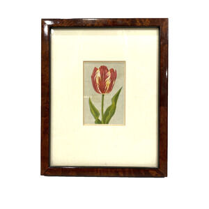 Antique 1916 Lithograph Artwork 'Rose by Bloem' Floral Print Small Wood Framed